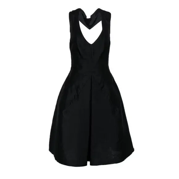 Dolce & Gabbana - Black Racerback Fit & Flare Dress Sz S - Picture 2 of 4